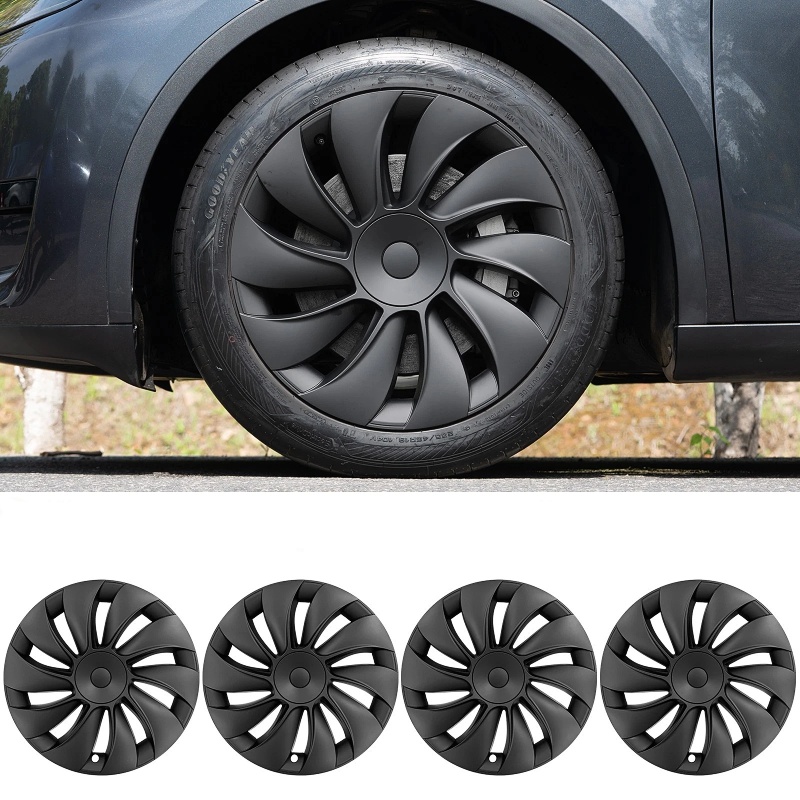 19" Spiral Spoke Crossflow Wheel Covers for Tesla Model Y Juniper 2025+