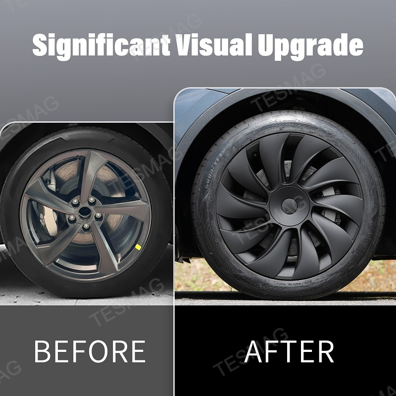 19" Spiral Spoke Crossflow Wheel Covers for Tesla Model Y Juniper 2025+