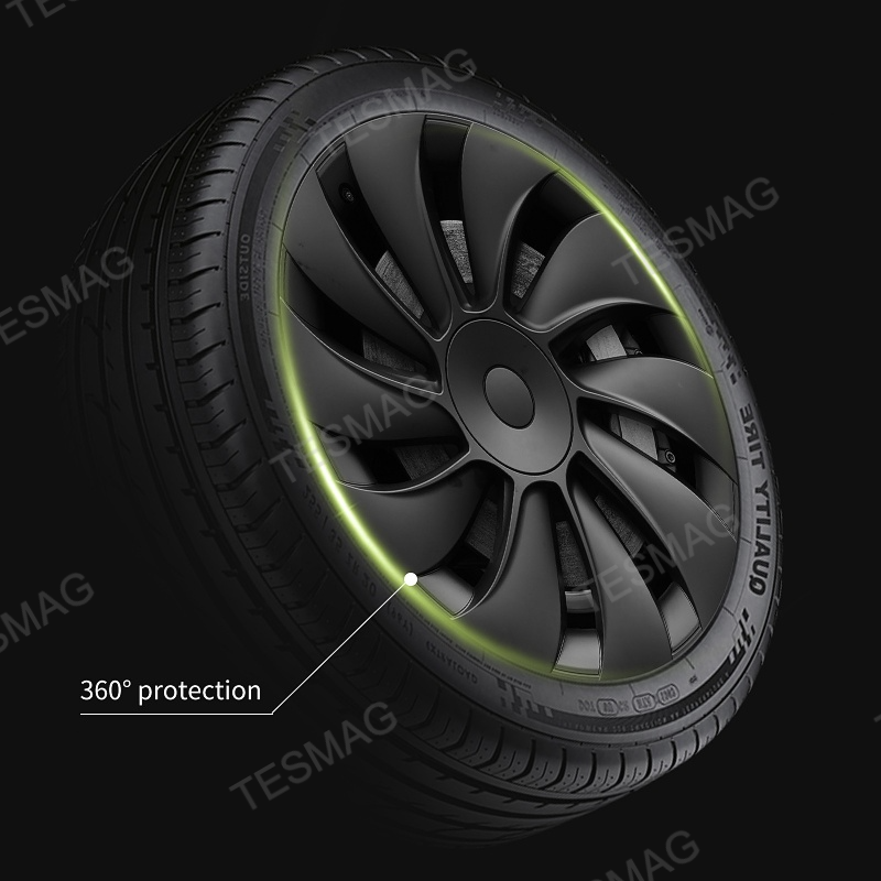 19" Spiral Spoke Crossflow Wheel Covers for Tesla Model Y Juniper 2025+