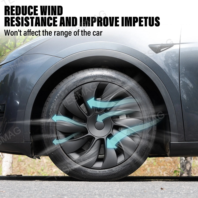 19" Spiral Spoke Crossflow Wheel Covers for Tesla Model Y Juniper 2025+