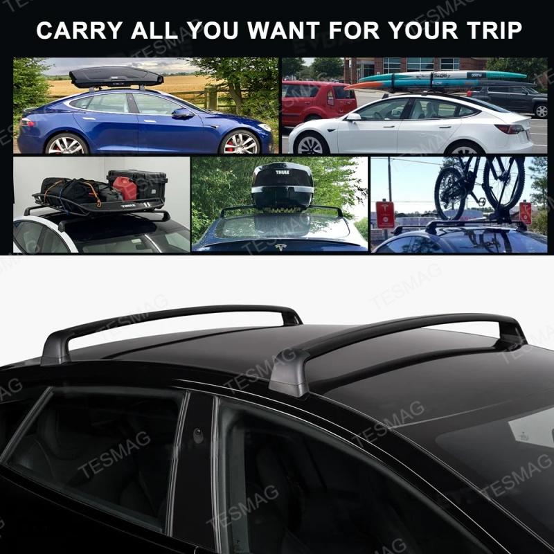 Tesla Model S Aerodynamic Roof Rack Cross Bars | Lockable & OEM-Style Aluminum Alloy