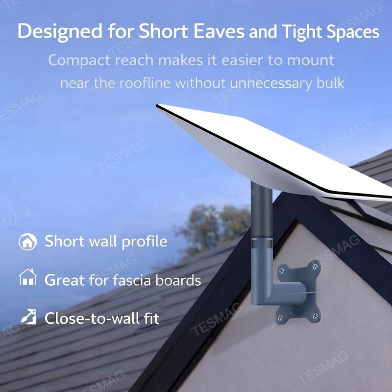 Compact Short Wall Mount for Starlink V2 Roof Eave & Wall Installation