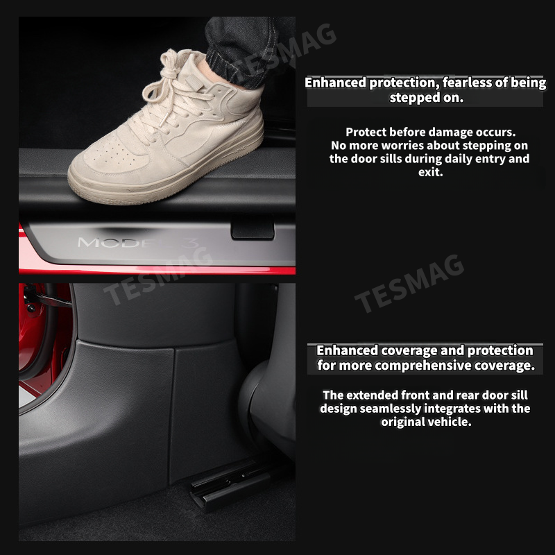 Anti-Kick Front / Rear Door Sill Protectors for Tesla Model 3 Highland 2024