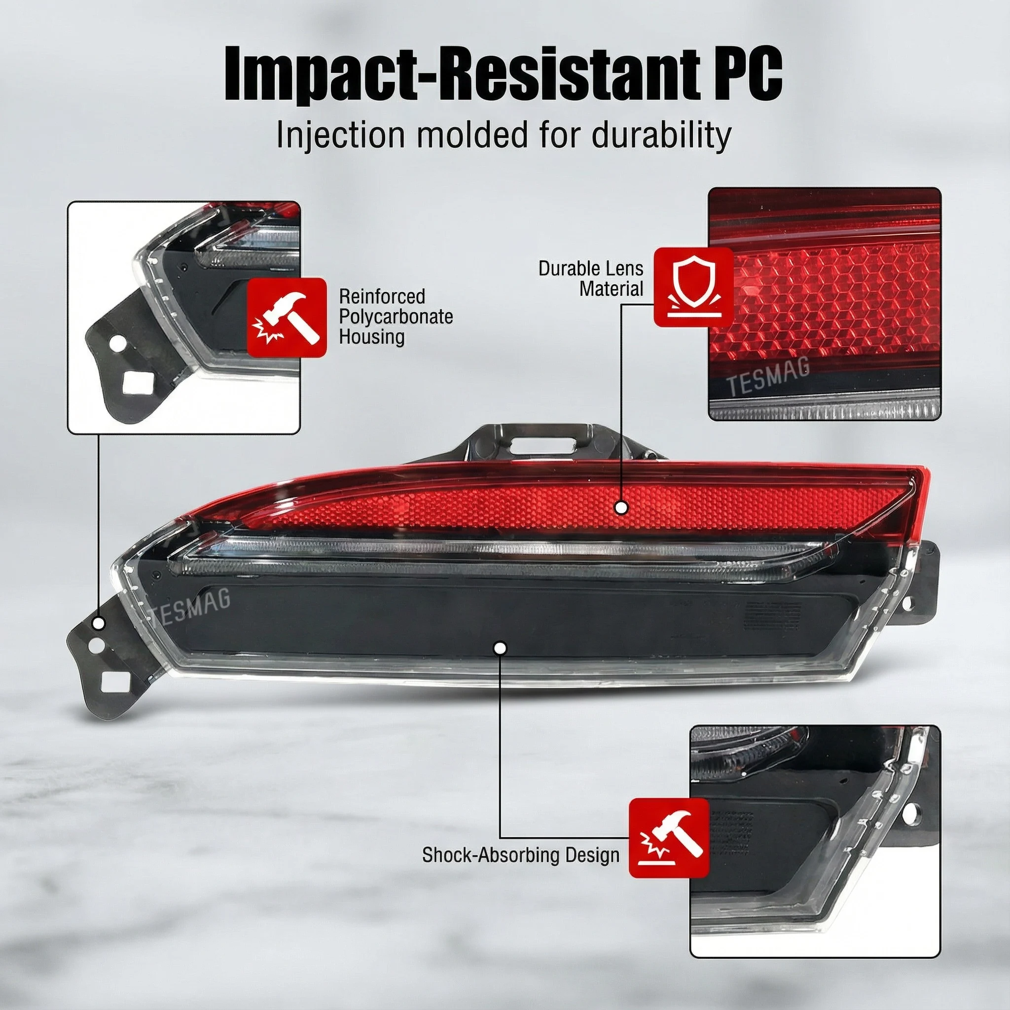 Rear Bumper LED Tail Fog Light Left/Right For Tesla Model 3 Highland 2024+ 1712513-00-D /1712514-00-D