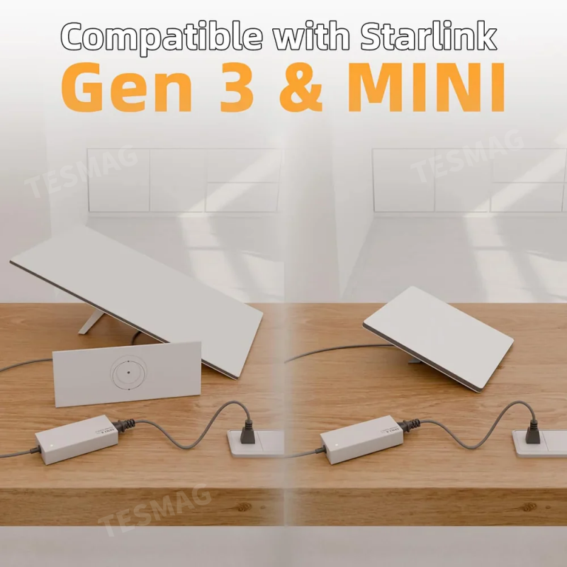 AC to DC Power Supply Adapter 100–240V for Starlink Gen 3 /Mini 