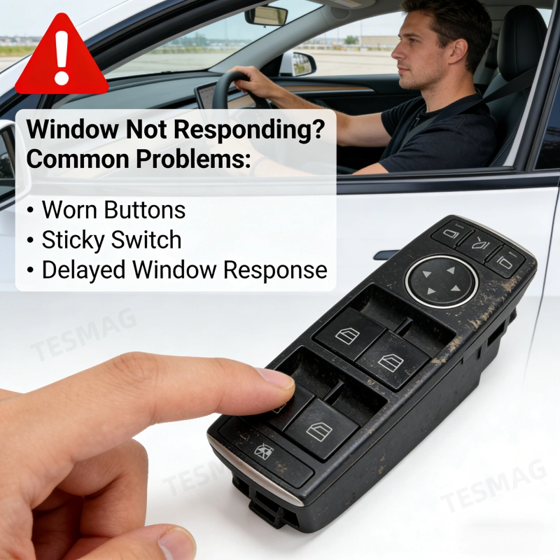 Front Left Master Tesla Window Switch for Model S/X (1028641-00-A 1003589-00-B) 