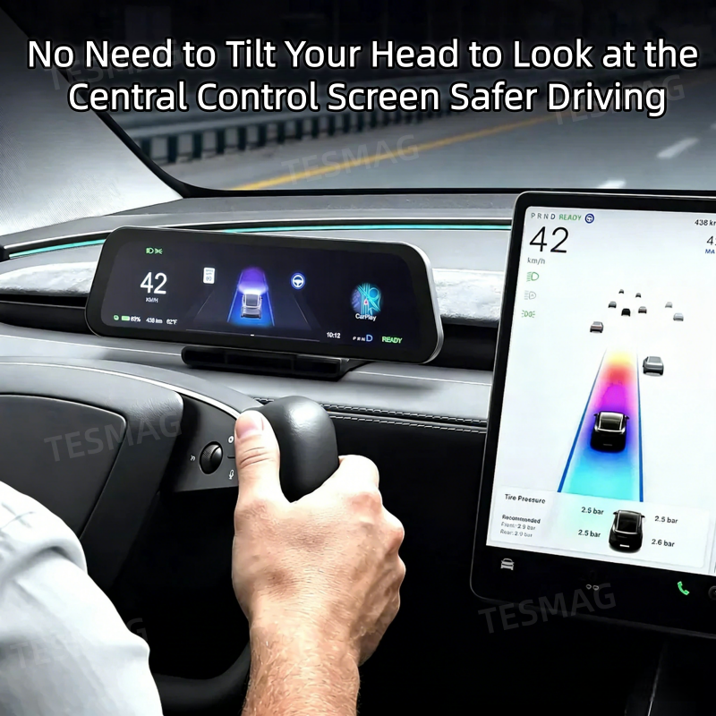 9.6-Inch Driver Display w/ Wireless CarPlay for Tesla Model 3/Y 2021-2026 (LHD Only)