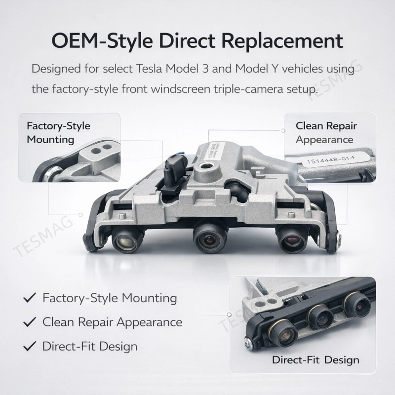 Front Windscreen Triple Camera for Tesla Model 3 / Y (1514448-01-F)