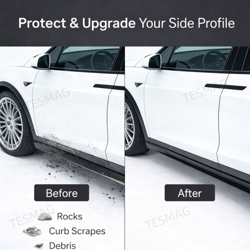 Left & Right Side Skirts / Rocker Panel Replacement for Tesla Model X (1035096 1035097)