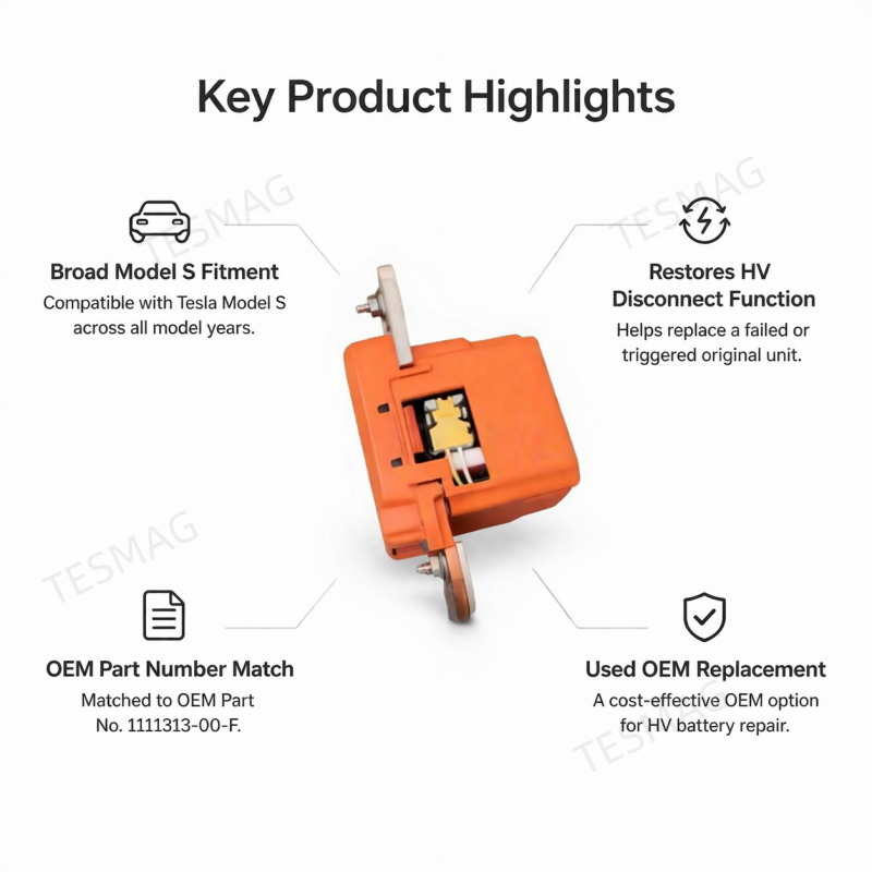 Used OEM HV Battery Pyrotechnic Disconnect for Tesla Model S | 1111313-00-F