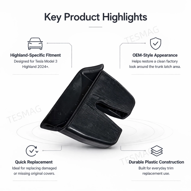 OEM-Style Trunk Latch Cover for Tesla Model 3 Highland 2024+ | 1769832-10-E