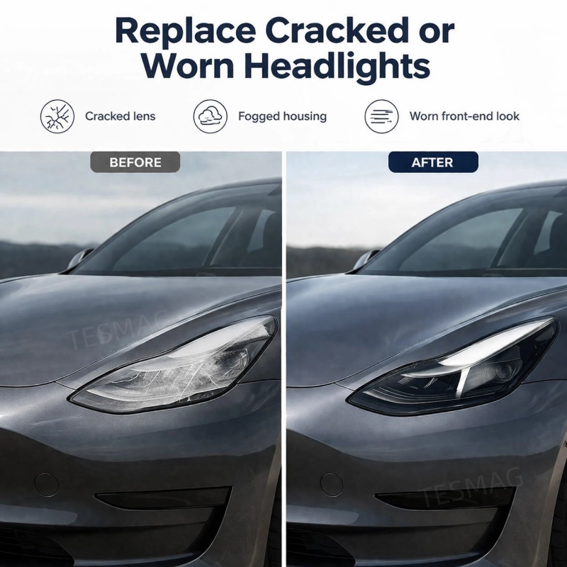 OEM-Style Matrix LED Headlight Assembly for Tesla Model 3/Y | 1514952-00-B 1514953-00-B