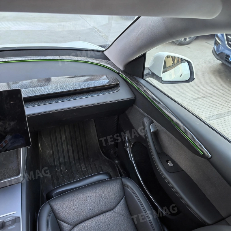 Custom Fit Interior Trim Strips for Tesla Model Y Juniper 2025+ Dashboard Door and Center Console
