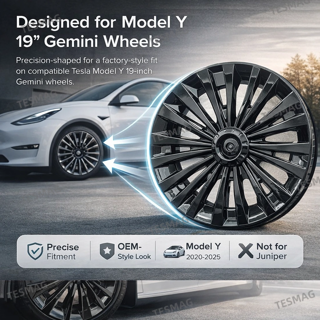 19" Wheel Covers for Tesla Model Y Wheels Rim Protectors (2020-2025.03)