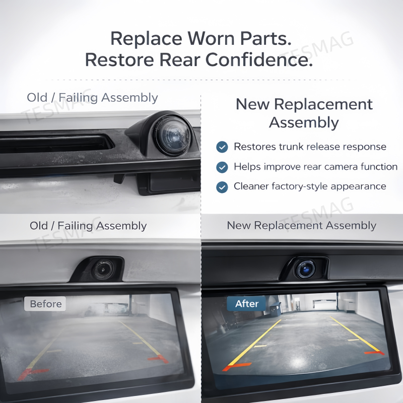 Rear Trunk Handle with Backup Camera for Tesla Model 3/Y (1095949‑00‑E)