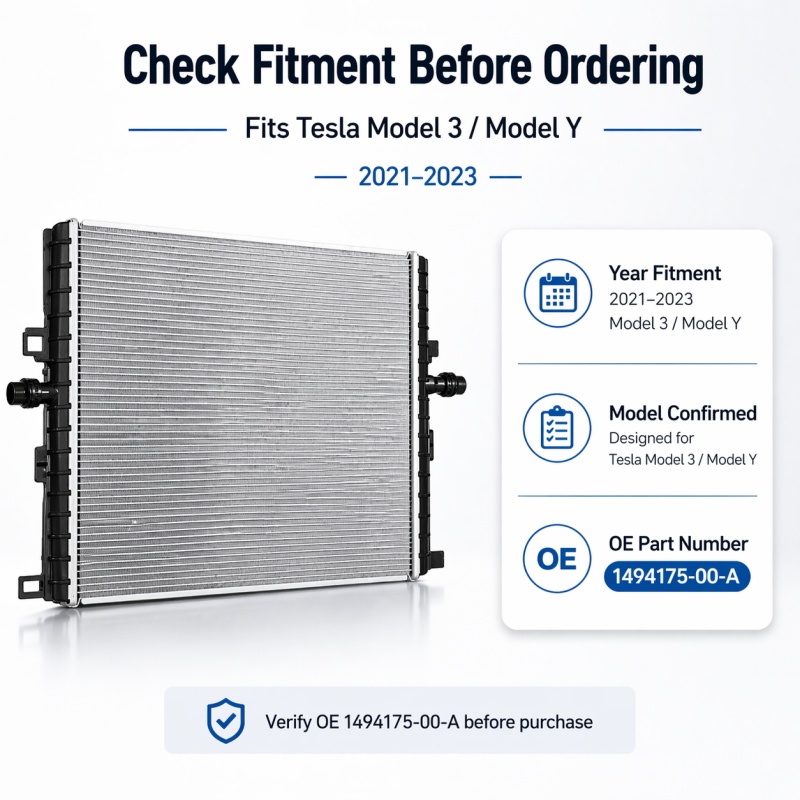 Radiator Coolant Heat Exchanger for Tesla Model 3/ Model Y (2021-2023) | OE 1494175-00-A Replacement