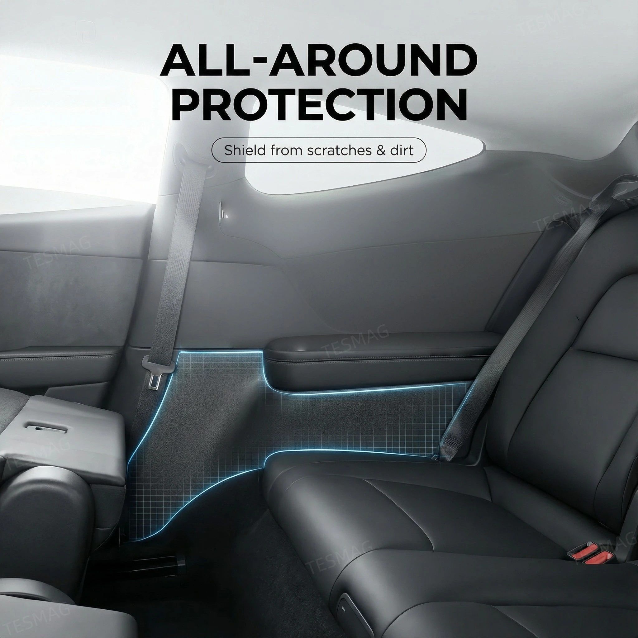 2PCS Door Side TPE Protector Mats Suitable for 2025 Tesla Model Y Juniper