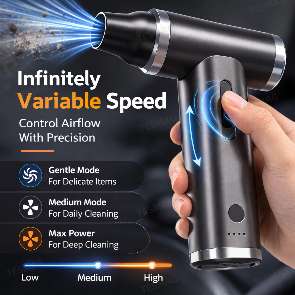 Rechargeable Handheld Electric Air Duster 125000 RPM Powerful Blower Brushless Motor