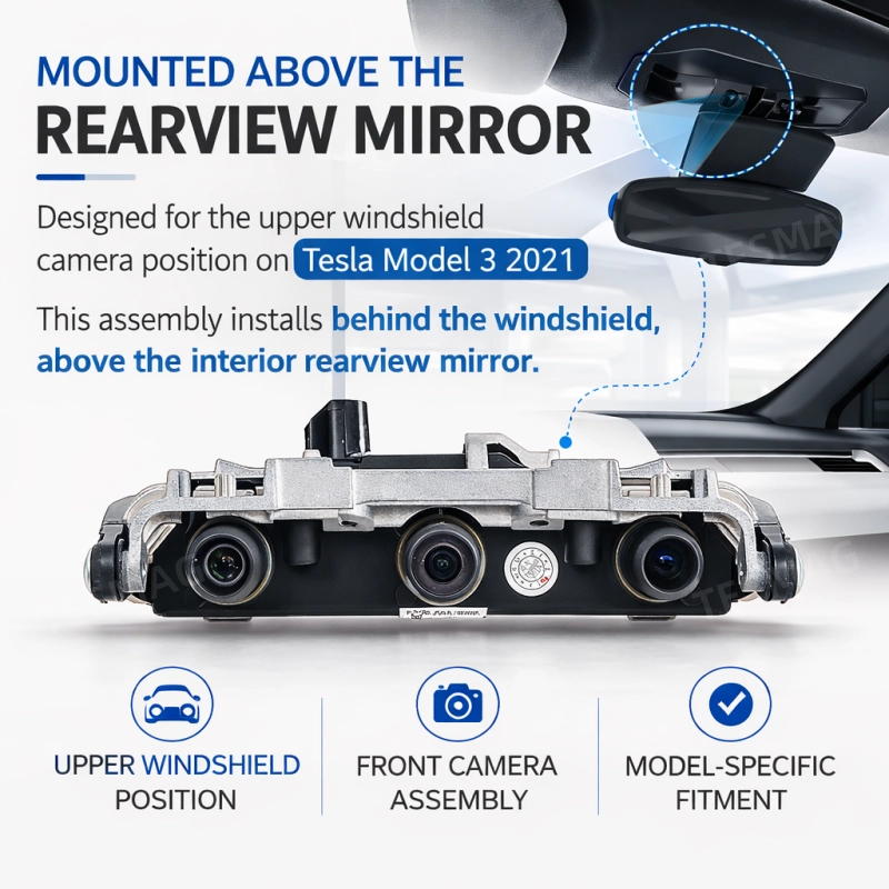 Front Windscreen Triple Camera for Tesla Model 3 2021 (1143746-01-D)