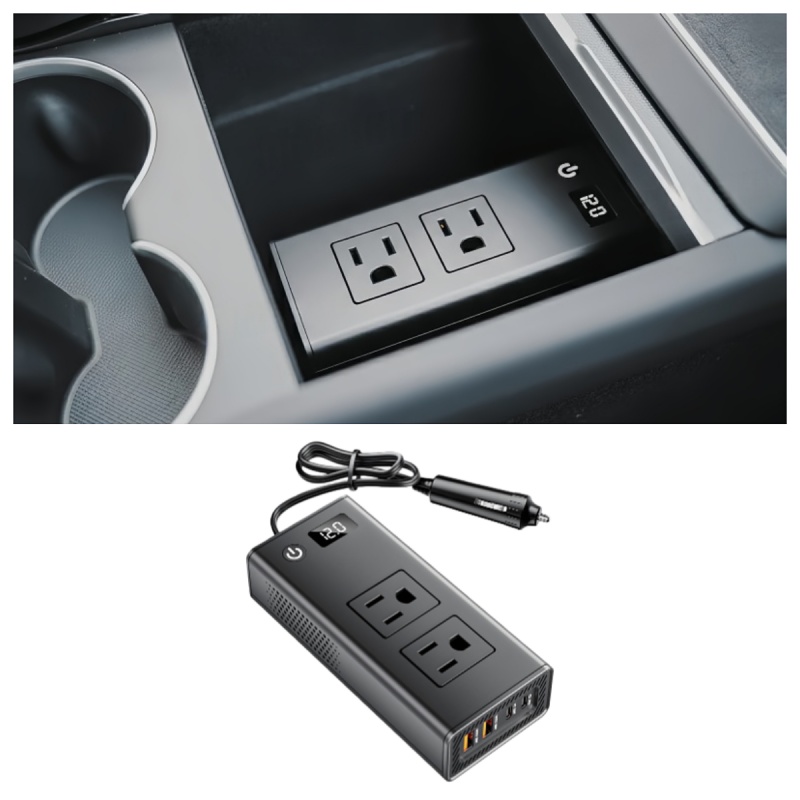 200W 12V to 110V AC Converter for Tesla Model 3/Y 