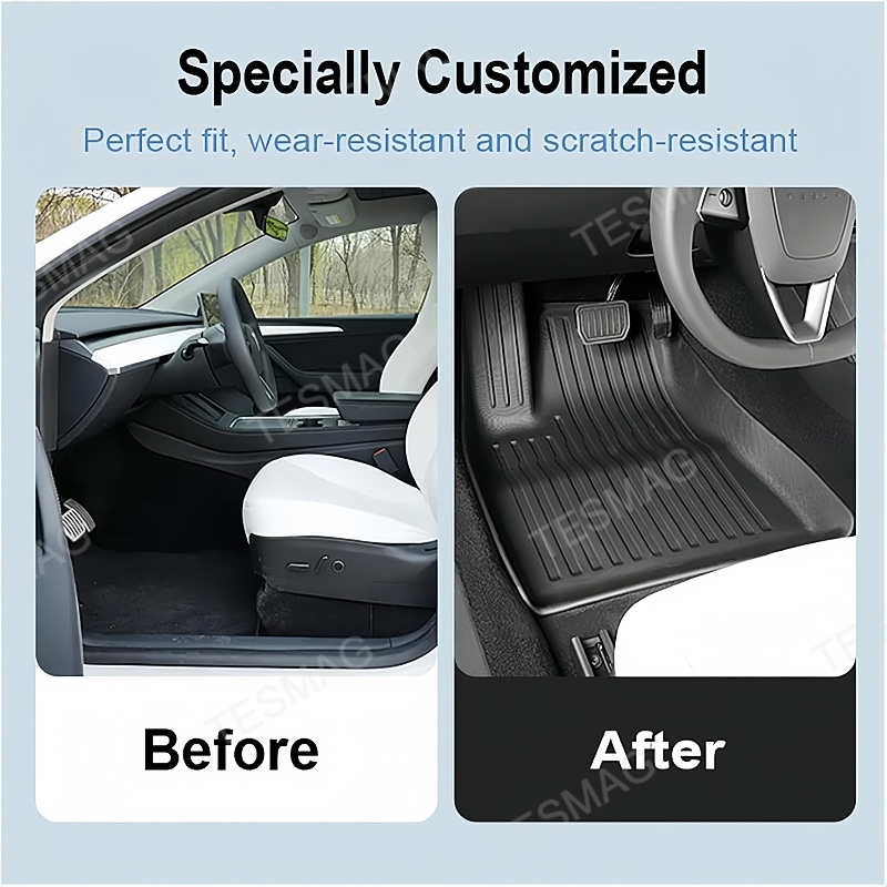 2025 Tesla Model Y TPE Floor Mats Full Set