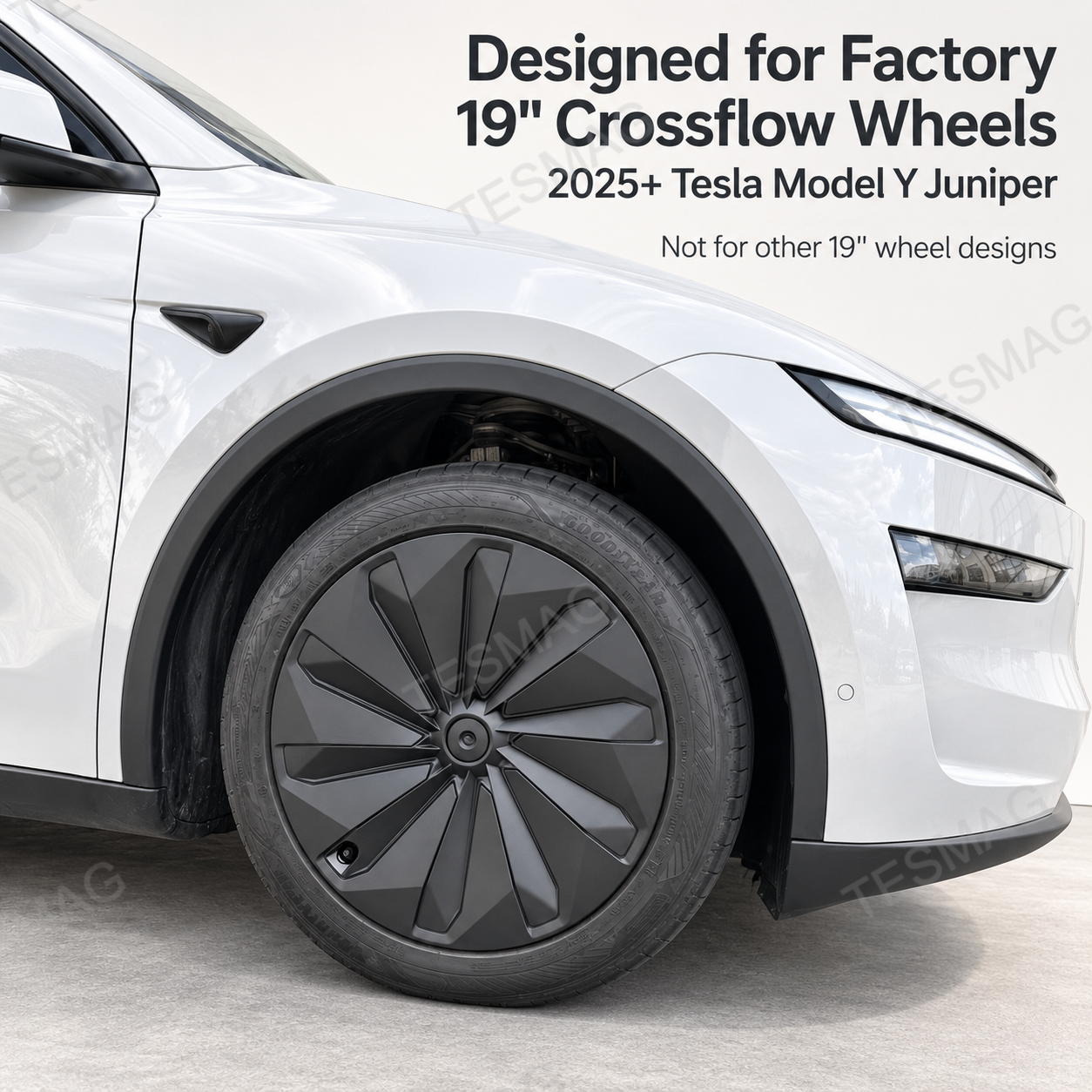 2025 Tesla Model Y Juniper 19-inch Crossflow Wheel Cover Fitment