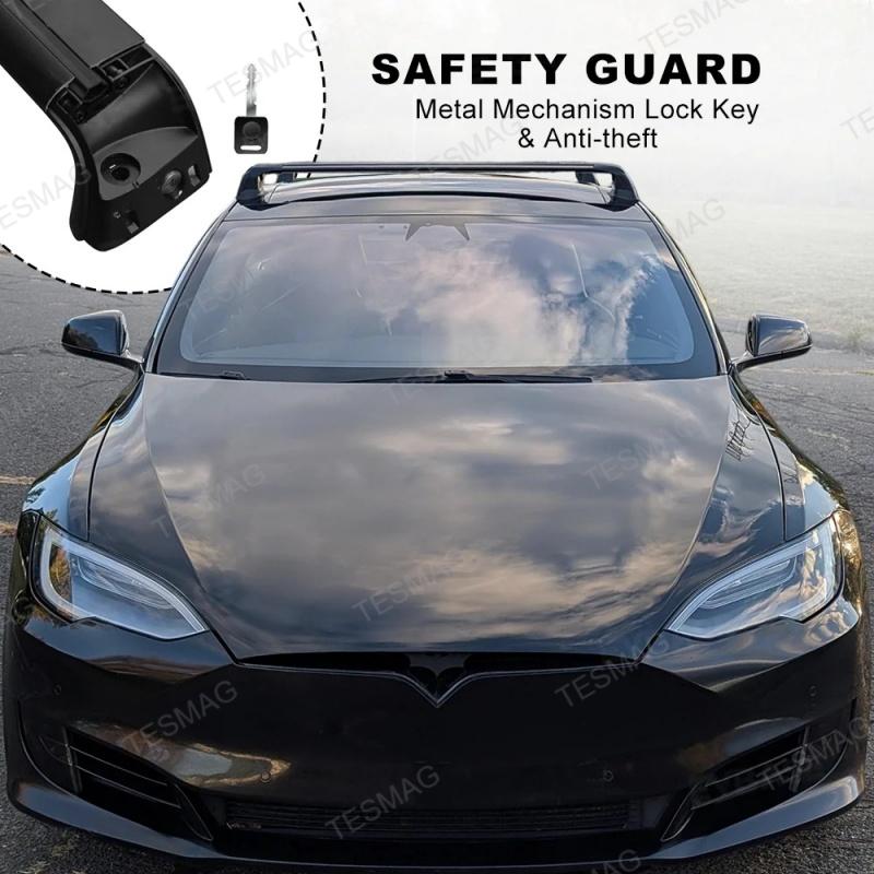Tesla Model S Aerodynamic Roof Rack Cross Bars | Lockable & OEM-Style Aluminum Alloy