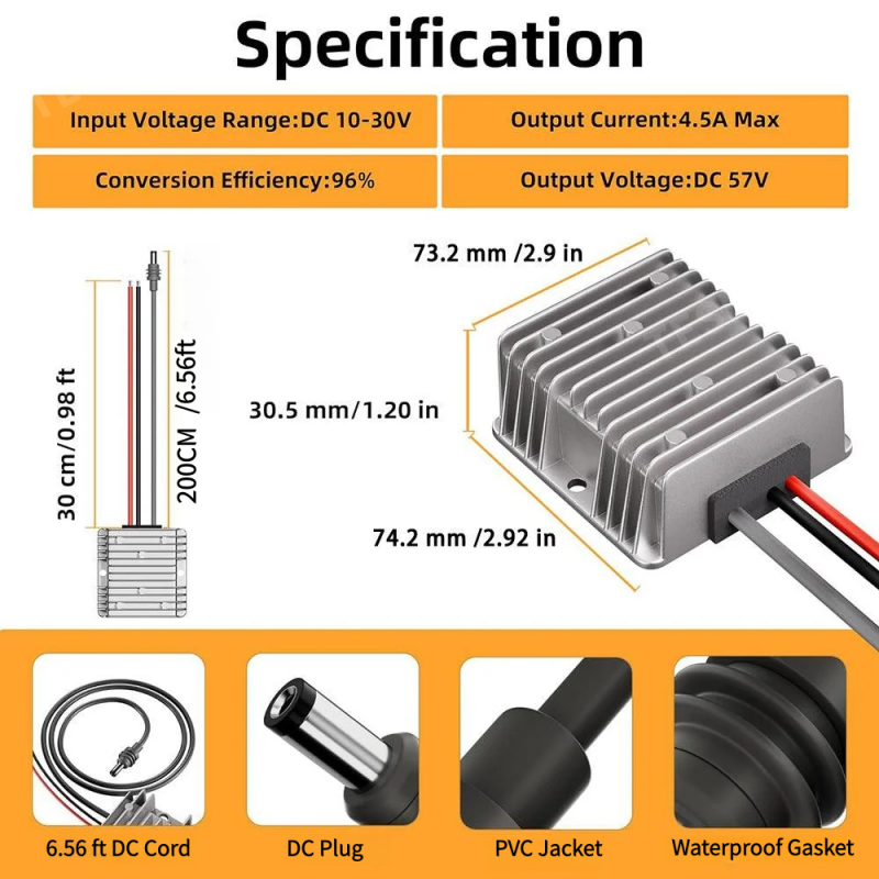 Portable DC Power Supply 12V 24V to 57V Adapter Designed for Starlink Gen 3