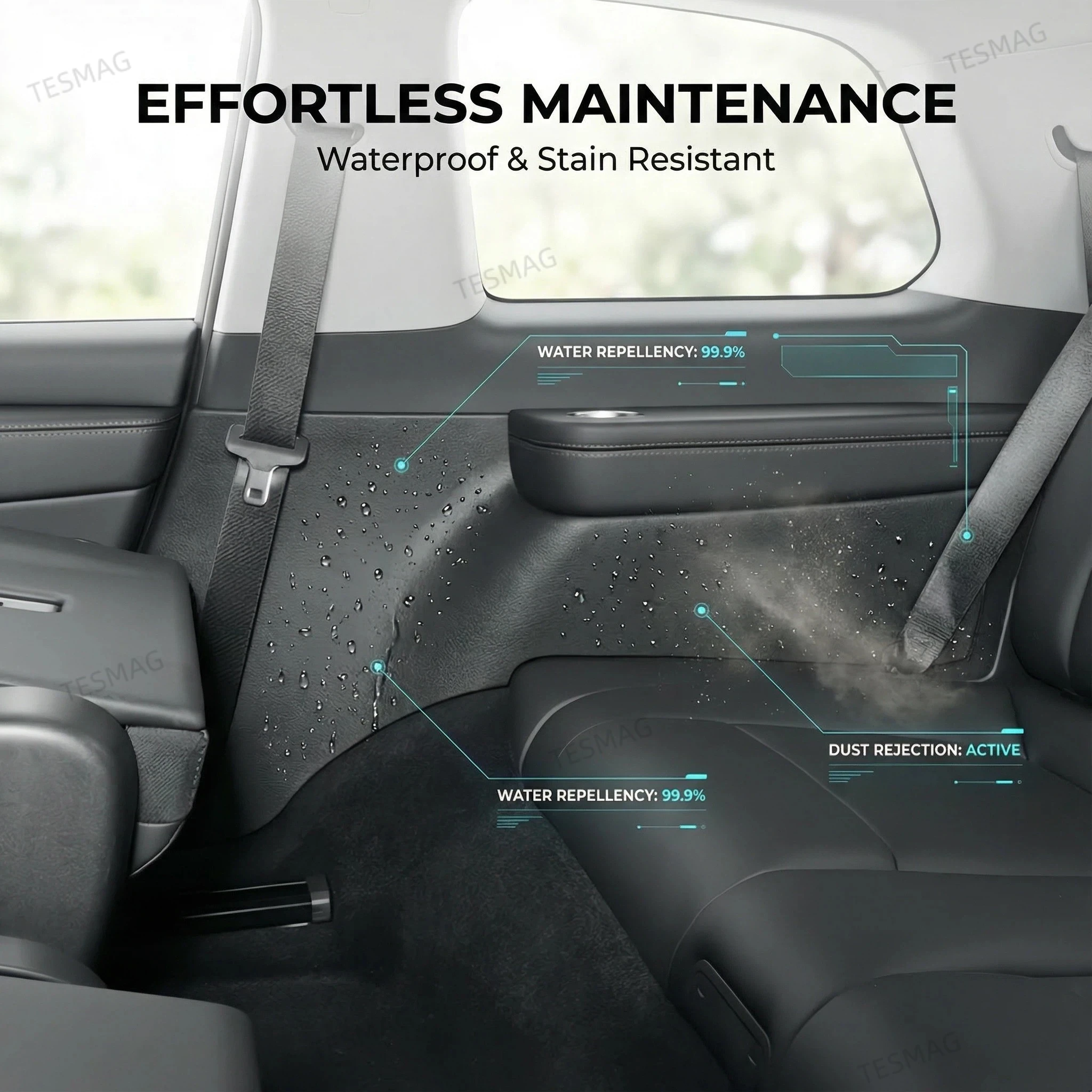 2PCS Door Side TPE Protector Mats Suitable for 2025 Tesla Model Y Juniper