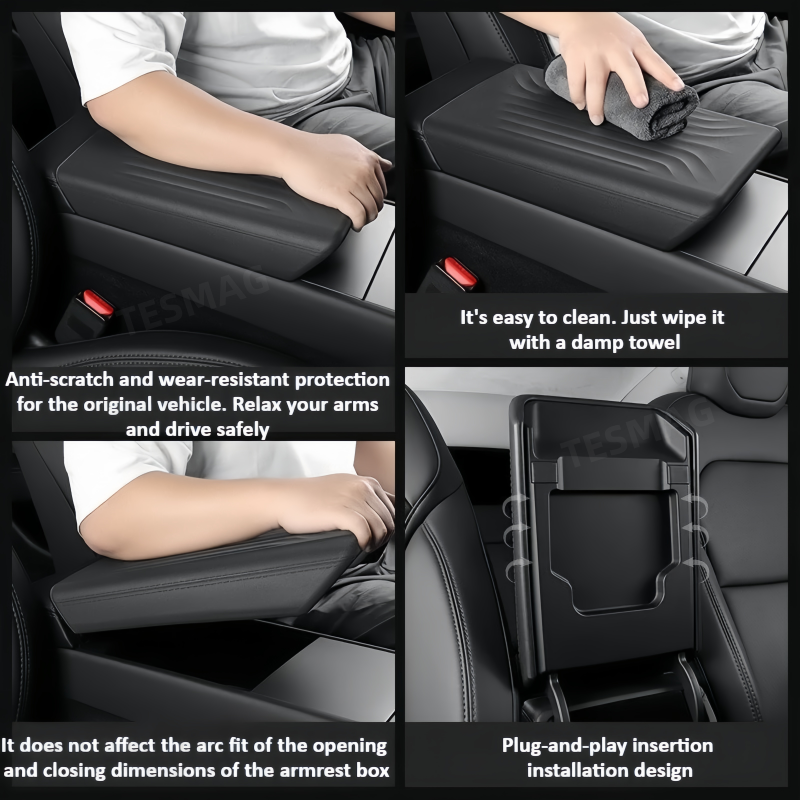TPE Center Console Armrest Cover Designed for Tesla Model Y Juniper 2025 +