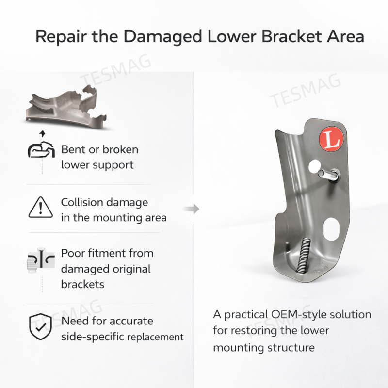 OEM-Style Fender Lower Bracket for Tesla Model Y 2020–2024 LH/RH | 1487443-S0-A 1487444-S0-A