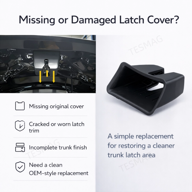 OEM-Style Trunk Latch Cover for Tesla Model 3 Highland 2024+ | 1769832-10-E