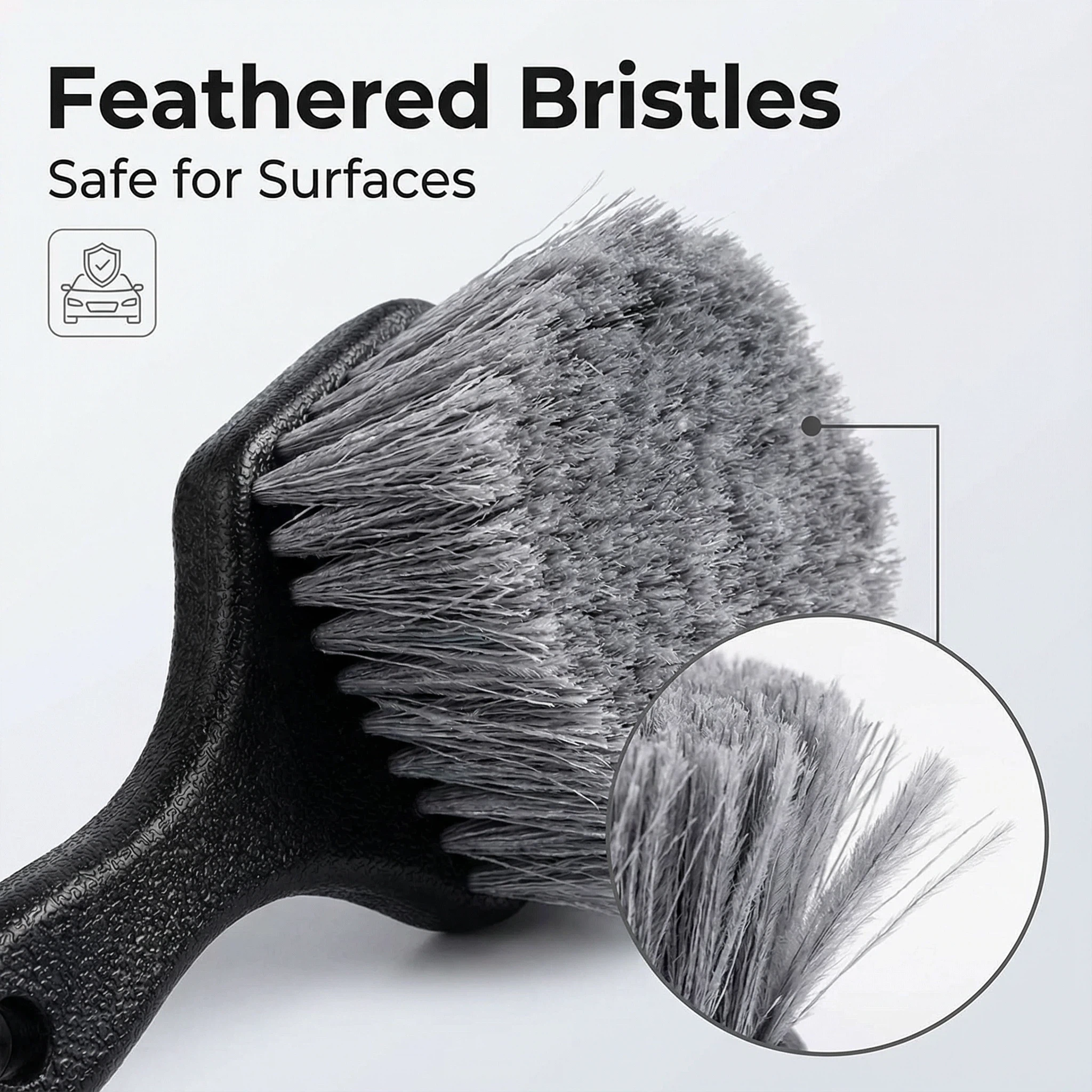 Car Wheel Tire Cleaning Brush Short Handle Tire Brush for Tesla Model 3/Y/S/X