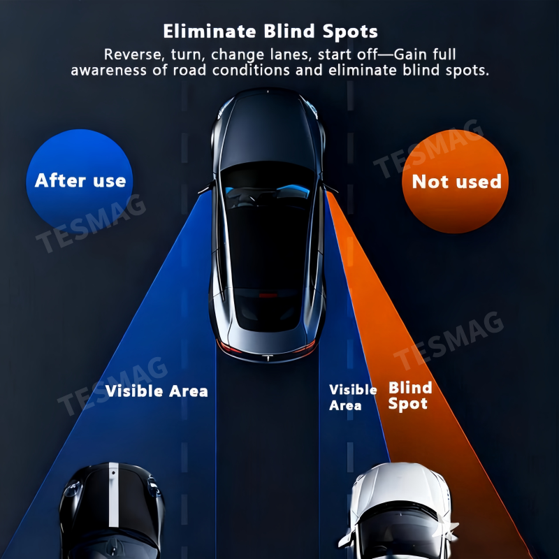 Side Rearview Tesla Blind Spot Mirror with BSD for Model 3 / Y