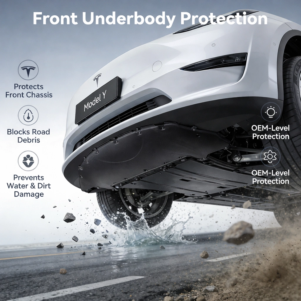 Front Bumper Lower Splash Shield for Tesla Model Y Juniper 1932386-00-C /Model 3 Highland 1694313-00-C