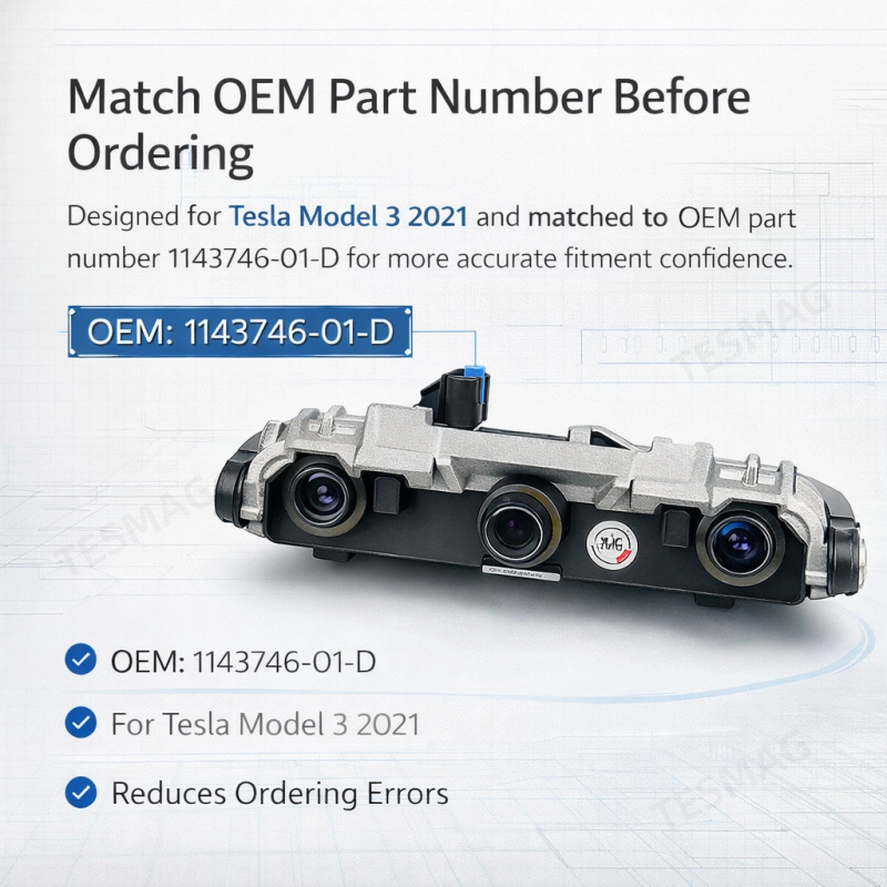 Front Windscreen Triple Camera for Tesla Model 3 2021 (1143746-01-D)