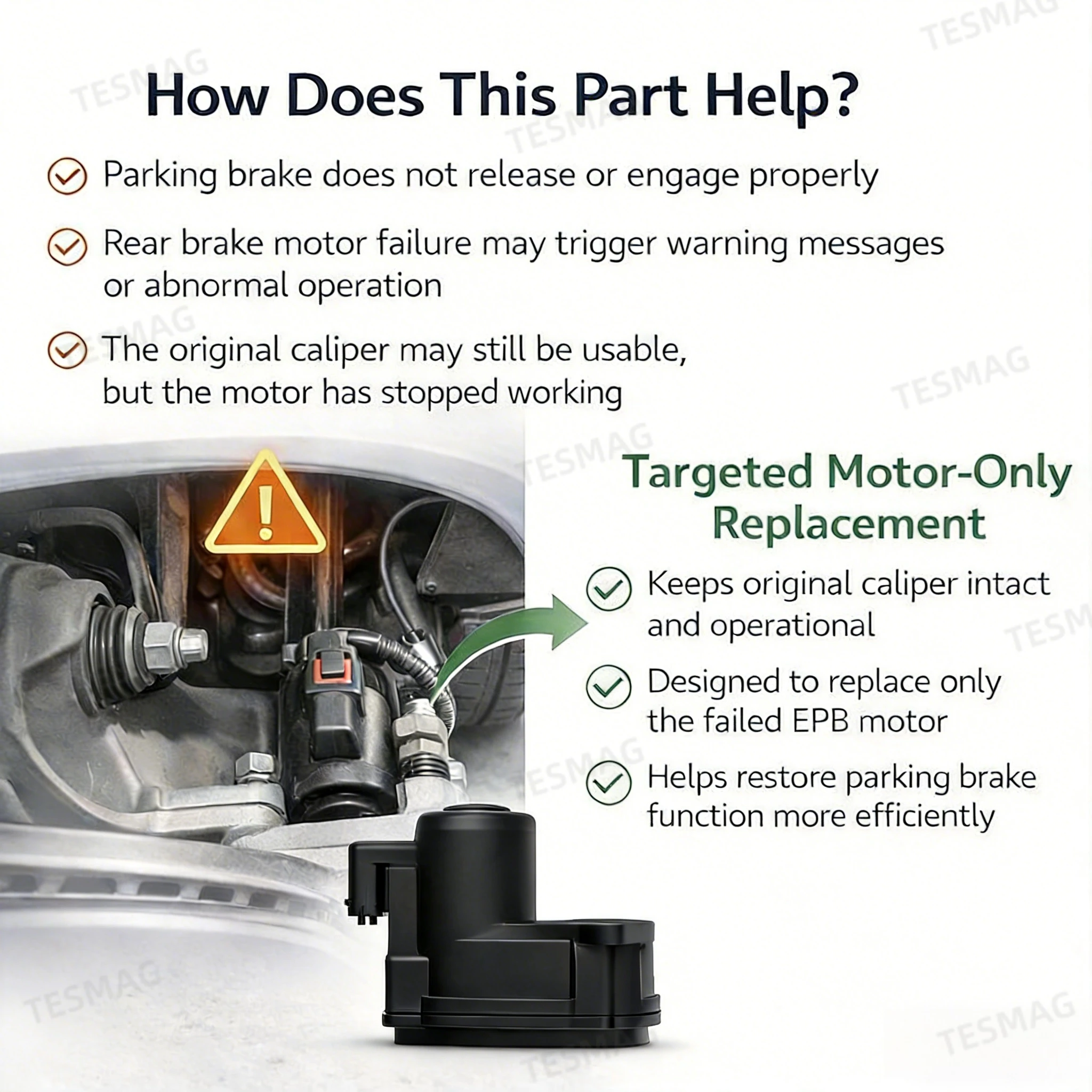 Rear Left Parking Brake Caliper Motor for Tesla Model 3 | OEM 104462300