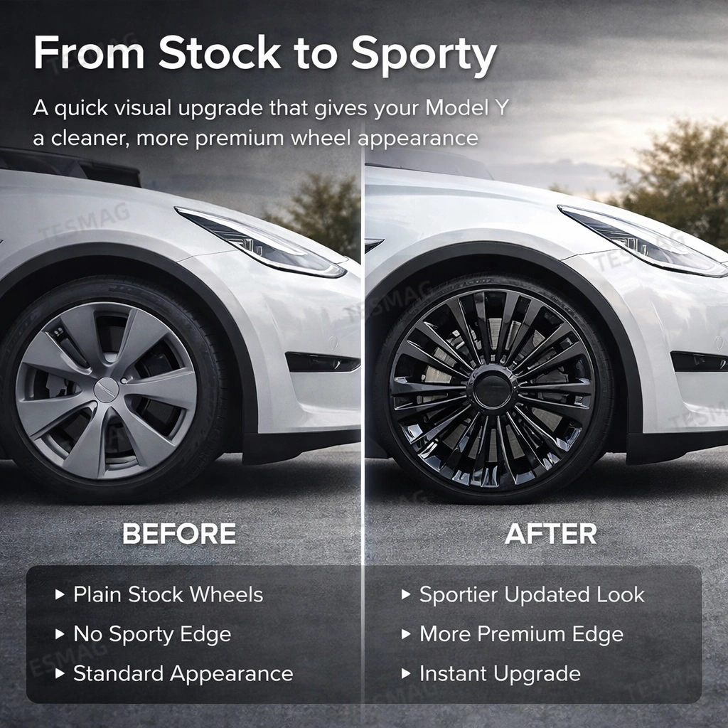 19" Wheel Covers for Tesla Model Y Wheels Rim Protectors (2020-2025.03)
