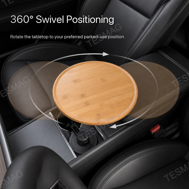 360° Swivel Cup Holder Car Desk for Tesla Model 3/Y/S/X