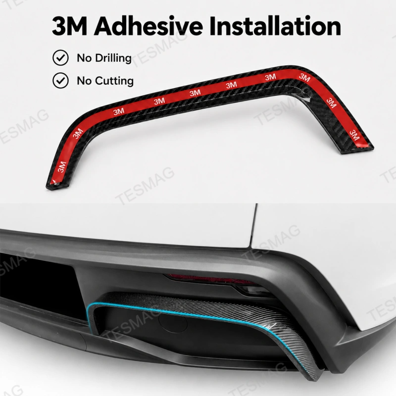 Real Carbon Fiber Rear Bumper Side Trim for Tesla Model Y Juniper Premium 2025+