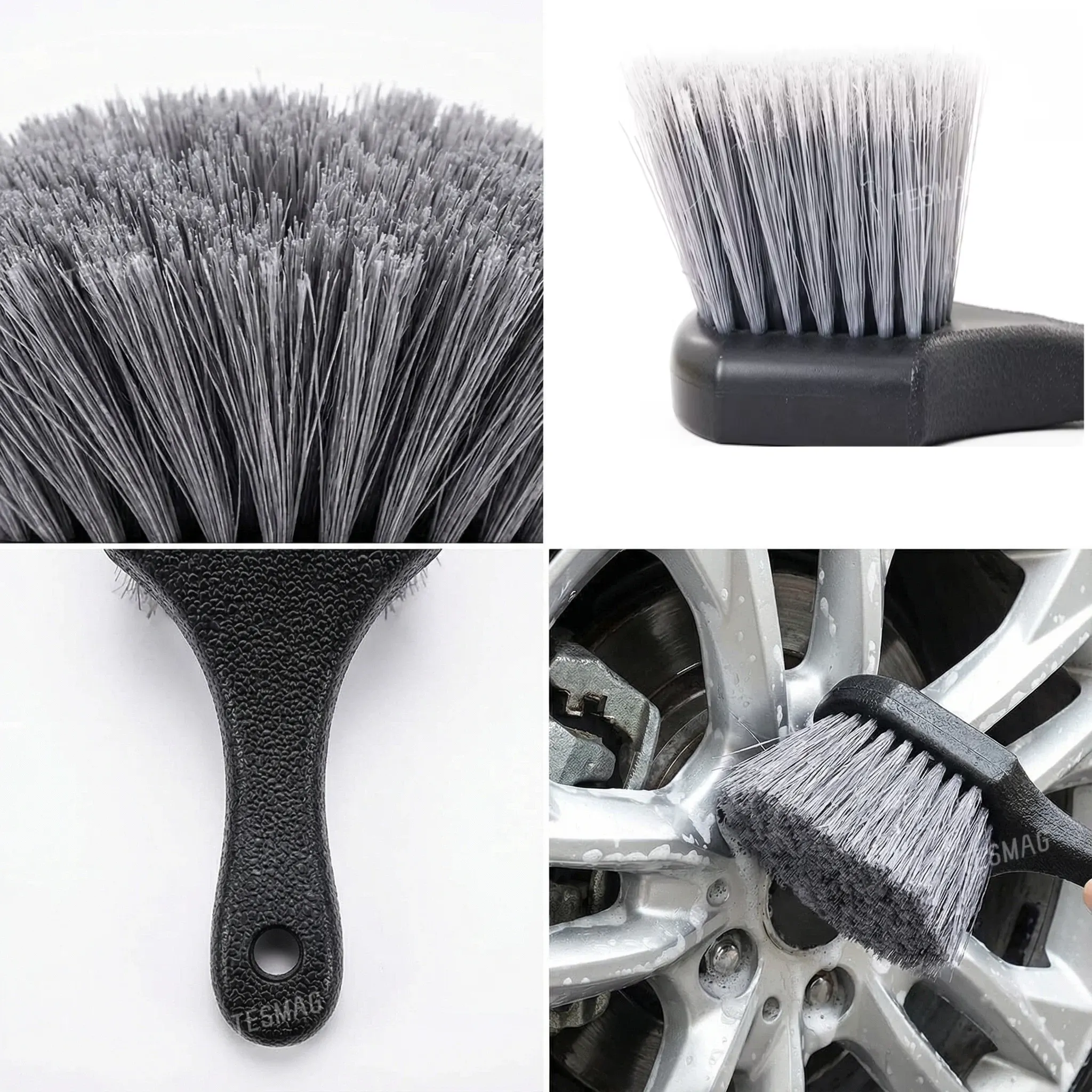 Car Wheel Tire Cleaning Brush Short Handle Tire Brush for Tesla Model 3/Y/S/X