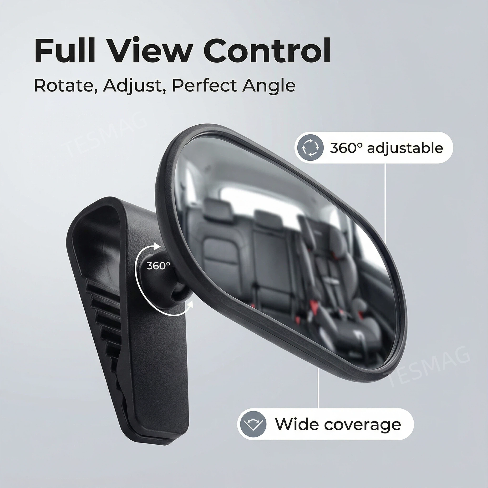 Tesla Interior Rearview Baby Mirror 360° Adjustable Wide Angle Convex