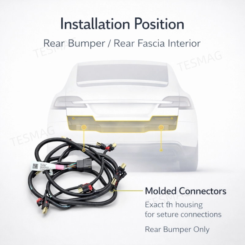 Rear Bumper Parking Sensor Wiring Harness for Tesla Model X 2016–2020 1032435-00-G