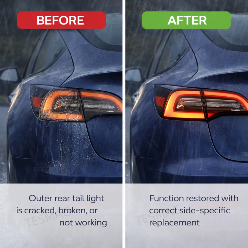 OEM-Style Outer Tail Light for Tesla Model 3 / Y 2021–2023 | 1502086-00-D 1502087-00-D