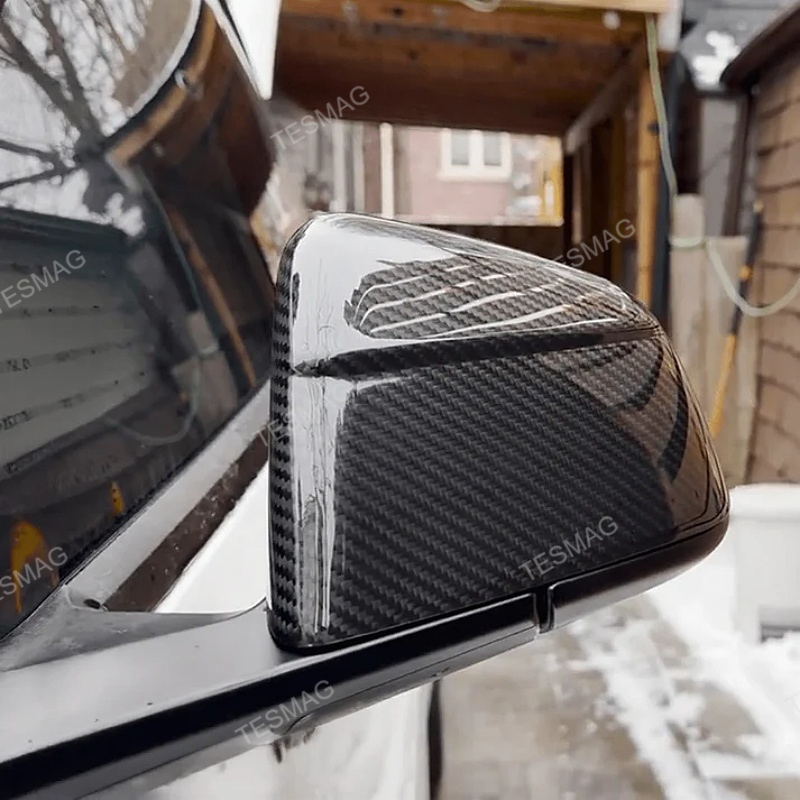 Carbon Fiber Side Mirror Covers for Tesla Model Y Juniper - Protective Cover