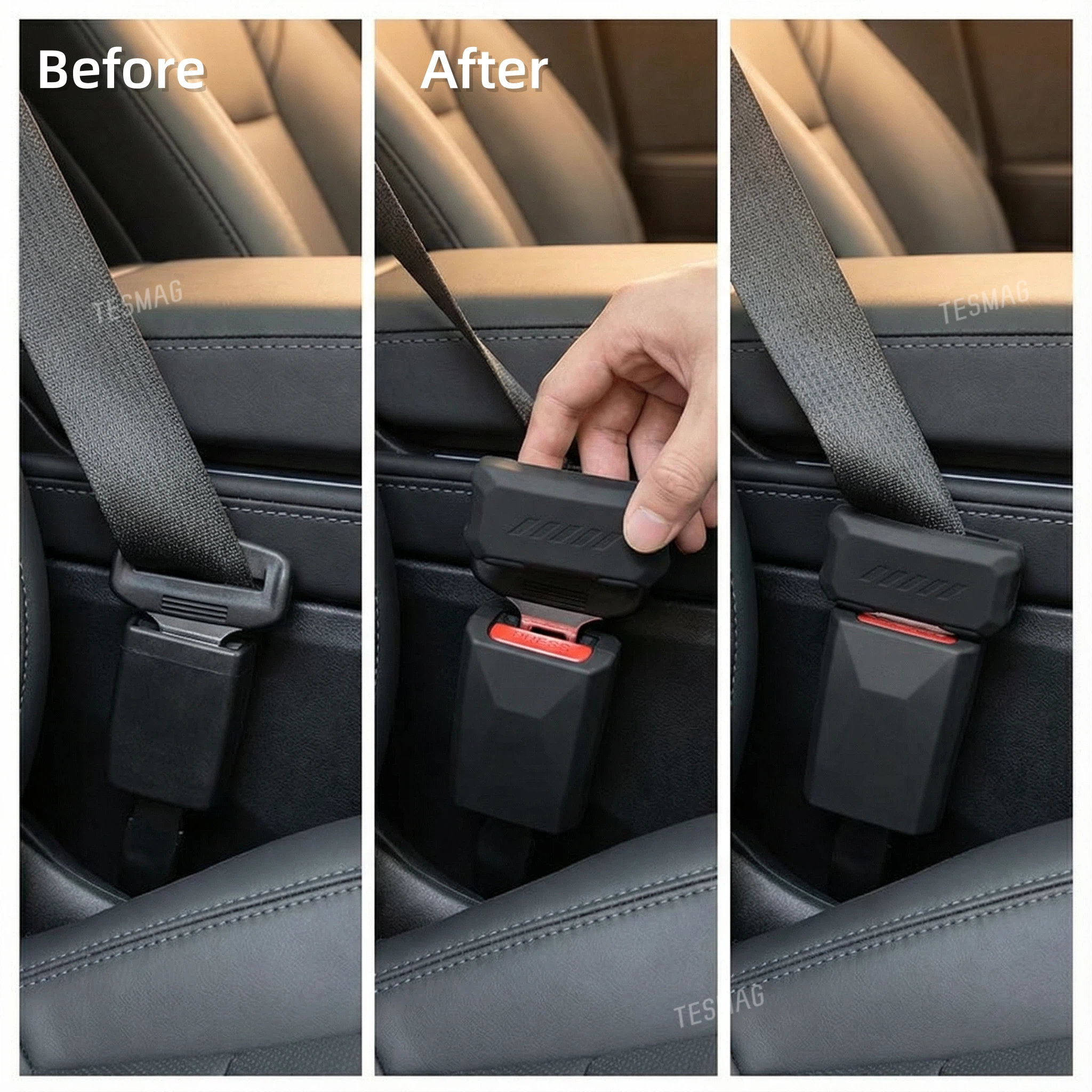 Car SeatBelt Buckle Button Protector Cover for Tesla Model Y Juniper /Model 3 Highland