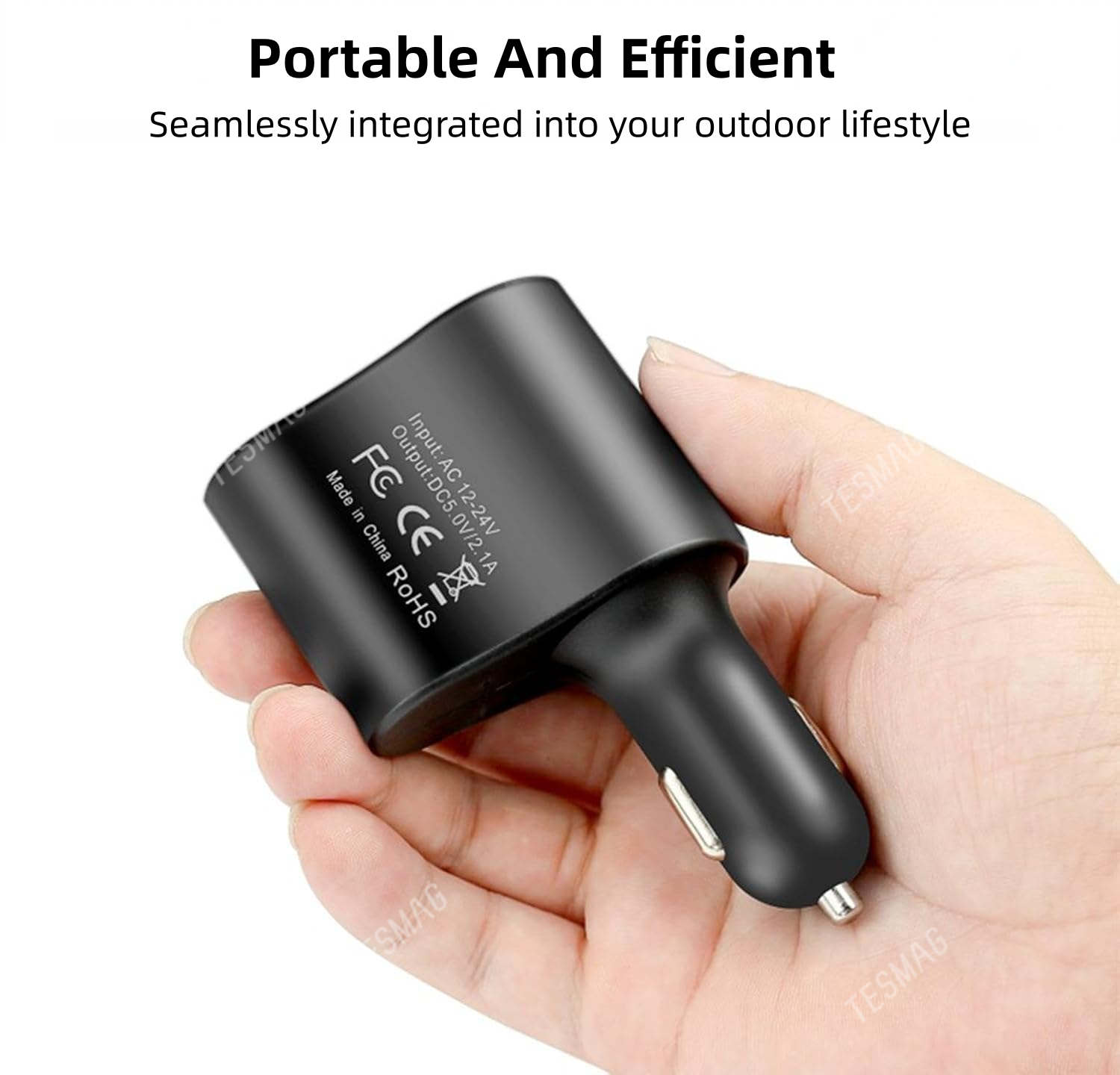 3-in-1 USB Car Charger Adapter Cigarette Lighter 120W Fast Charging for Tesla