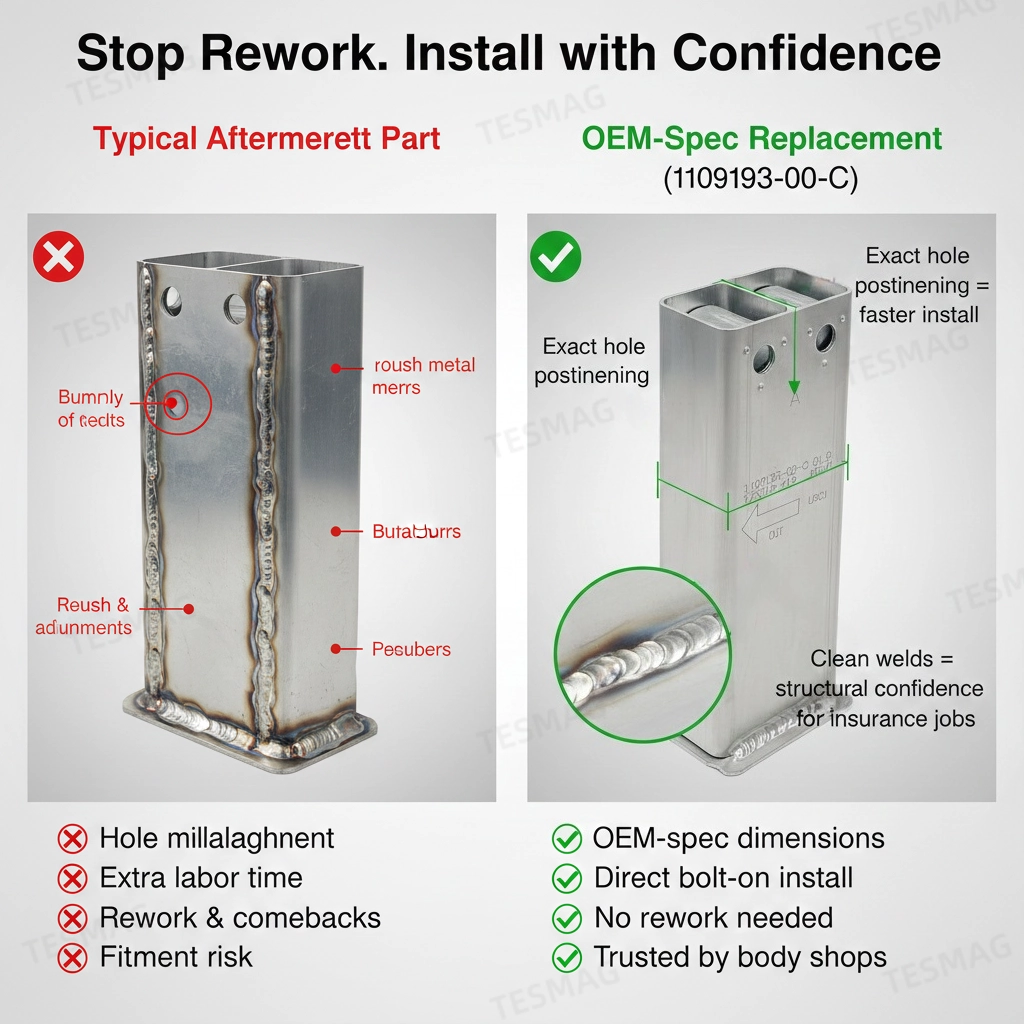 Front Bumper Reinforcement Support Beam for Tesla Model 3 & Model Y OEM 1109193-00-C Replacement