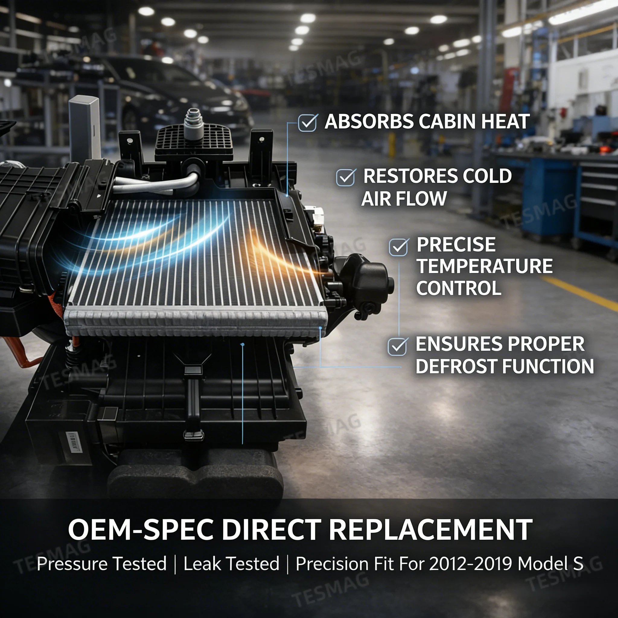 Tesla Model S A/C Evaporator Core Replacement For 2012–2019 HVAC Cooling Unit