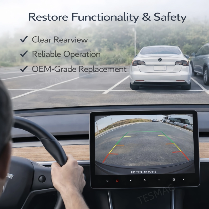 Rear Trunk Handle with Backup Camera for Tesla Model 3/Y (1095949‑00‑E)